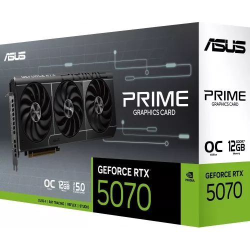 Видеокарта Asus PCI-E 5.0 PRIME-RTX5070-O12G NVIDIA GeForce RTX 5070 12Gb 192bit GDDR7 2557/28000 HDMIx1 DPx3 HDCP Ret