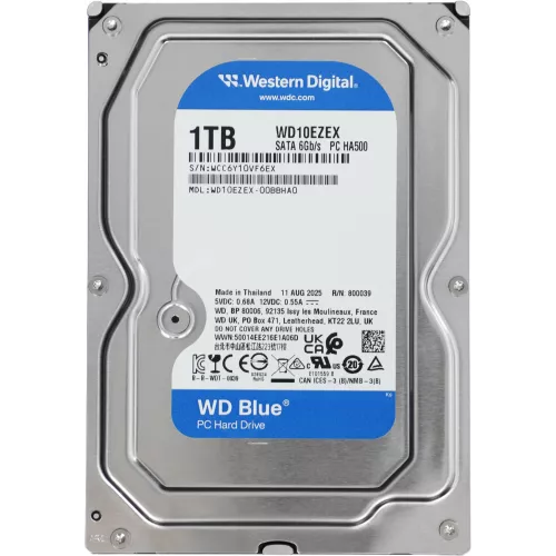 Жесткий диск WD SATA-III 1TB WD10EZEX Desktop Caviar Blue (7200rpm) 64Mb 3.5"