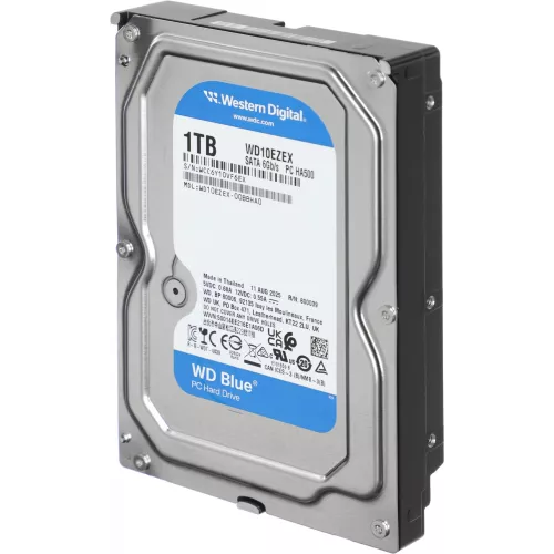 Жесткий диск WD SATA-III 1TB WD10EZEX Desktop Caviar Blue (7200rpm) 64Mb 3.5"