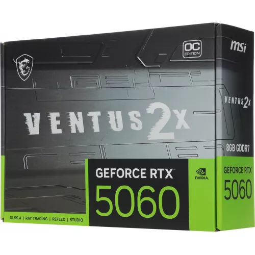 Видеокарта MSI PCI-E 5.0 RTX 5060 8G VENTUS 2X OC NVIDIA GeForce RTX 5060 8Gb 128bit GDDR7 2527/28000 HDMIx1 DPx3 HDCP Ret