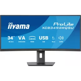 Монитор Iiyama 34" ProLite XCB3497WQSNPH-B1 черный VA LED 21:9 HDMI M/M Cam матовая HAS Piv 3000:1 350cd 178гр/178гр 3440x1440 120Hz FreeSync Premium DP UW USB 9.7кг