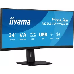 Монитор Iiyama 34" ProLite XCB3497WQSNPH-B1 черный VA LED 21:9 HDMI M/M Cam матовая HAS Piv 3000:1 350cd 178гр/178гр 3440x1440 120Hz FreeSync Premium DP UW USB 9.7кг