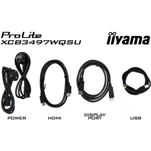 Монитор Iiyama 34" ProLite XCB3497WQSNPH-B1 черный VA LED 21:9 HDMI M/M Cam матовая HAS Piv 3000:1 350cd 178гр/178гр 3440x1440 120Hz FreeSync Premium DP UW USB 9.7кг
