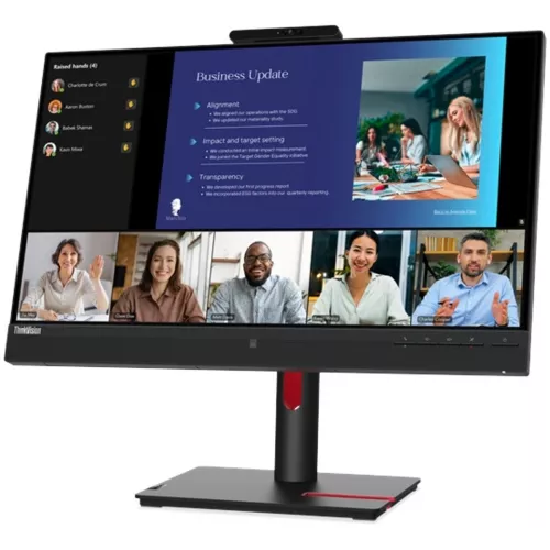 Монитор Lenovo 23.8" ThinkVision T24v-30 черный IPS LED 4ms 16:9 HDMI M/M Cam матовая HAS Piv 1000:1 250cd 178гр/178гр 1920x1080 75Hz VGA DP FHD USB 6кг