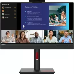 Монитор Lenovo 23.8" ThinkVision T24v-30 черный IPS LED 4ms 16:9 HDMI M/M Cam матовая HAS Piv 1000:1 250cd 178гр/178гр 1920x1080 75Hz VGA DP FHD USB 6кг