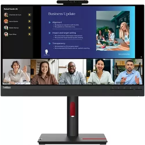 Монитор Lenovo 23.8" ThinkVision T24v-30 черный IPS LED 4ms 16:9 HDMI M/M Cam матовая HAS Piv 1000:1 250cd 178гр/178гр 1920x1080 75Hz VGA DP FHD USB 6кг