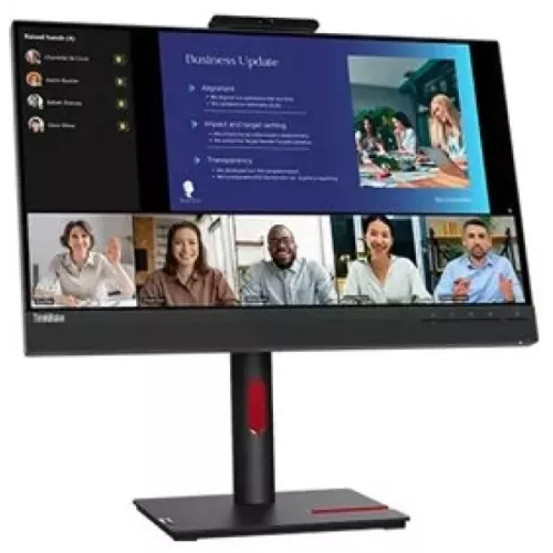 Монитор Lenovo 23.8" ThinkVision T24v-30 черный IPS LED 4ms 16:9 HDMI M/M Cam матовая HAS Piv 1000:1 250cd 178гр/178гр 1920x1080 75Hz VGA DP FHD USB 6кг