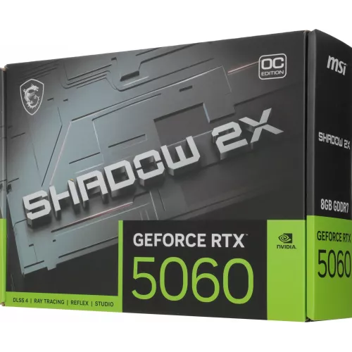 Видеокарта MSI PCI-E 5.0 RTX 5060 8G SHADOW 2X OC NVIDIA GeForce RTX 5060 8Gb 128bit GDDR7 2527/28000 HDMIx1 DPx3 HDCP Ret