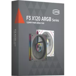 Вентилятор для корпуса PcCooler F3 X120R Reverse ARGB 120х120x25 черный 4-pin 28.4дБ (F3X12R-BKAC-GL) Ret