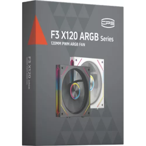 Вентилятор для корпуса PcCooler F3 X120R Reverse ARGB 120х120x25 черный 4-pin 28.4дБ (F3X12R-BKAC-GL) Ret