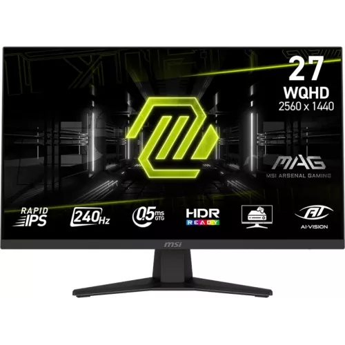 Монитор MSI 27" Mag 274QF X24 черный IPS LED 16:9 HDMI полуматовая 250cd 178гр/178гр 2560x1440 240Hz FreeSync Premium DP Quad 2K (1440p) 4.7кг