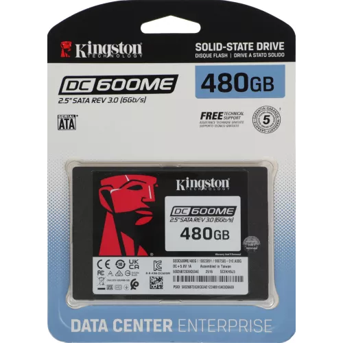 Накопитель SSD Kingston SATA-III 480GB SEDC600ME/480G DC600M 2.5" 1 DWPD
