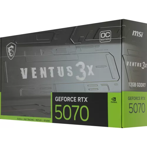 Видеокарта MSI PCI-E 5.0 RTX 5070 12G VENTUS 3X OC NVIDIA GeForce RTX 5070 12Gb 192bit GDDR7 2542/28000 HDMIx1 DPx3 HDCP Ret
