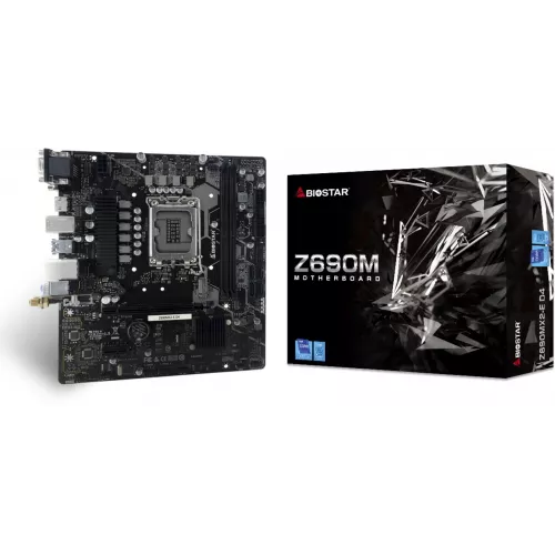 Материнская плата Biostar Z690MX2-E D4 Soc-1700 Intel Z690 2xDDR4 mATX AC`97 8ch(7.1) 2.5Gg RAID+VGA+DVI+HDMI