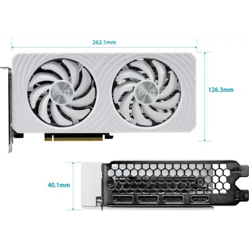 Видеокарта Palit PCI-E 5.0 PA-RTX5060Ti WHITE OC NVIDIA GeForce RTX 5060TI 8Gb 128bit GDDR7 2407/28000 HDMIx1 DPx3 HDCP Ret