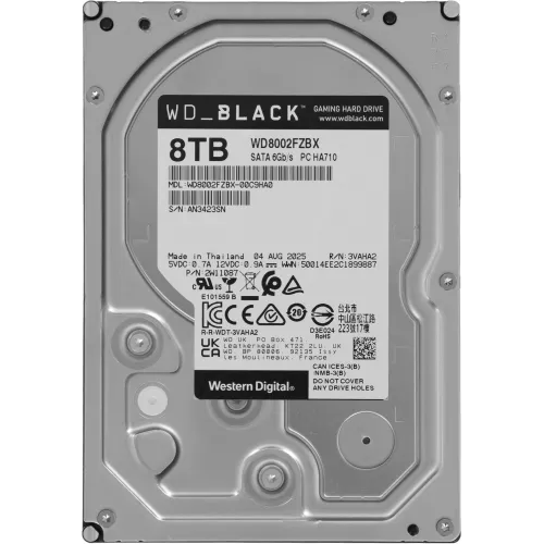 Жесткий диск WD SATA-III 8TB WD8002FZBX Desktop Black (7200rpm) 256Mb 3.5"