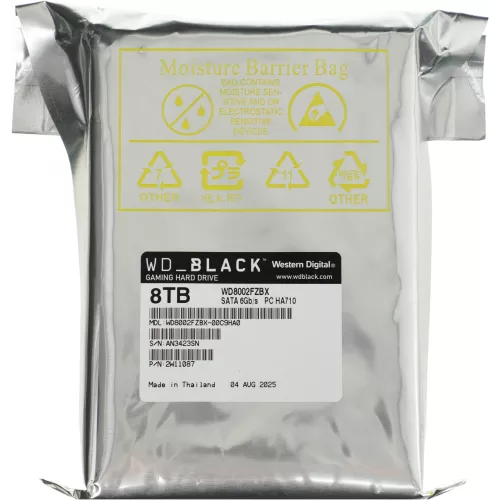 Жесткий диск WD SATA-III 8TB WD8002FZBX Desktop Black (7200rpm) 256Mb 3.5"