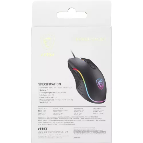 Мышь MSI Forge GM300 черный оптическая 7200dpi USB 6but (S12-0402300-HH9)