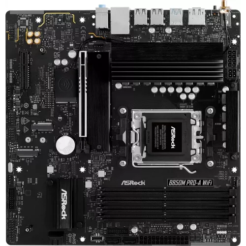 Материнская плата Asrock B850M PRO-A WIFI Socket AM5 AMD B850 4xDDR5 mATX AC`97 8ch(7.1) 2.5Gg RAID+HDMI+DP