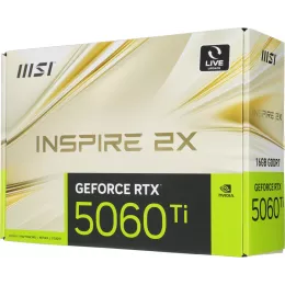 Видеокарта MSI PCI-E 5.0 RTX 5060 TI 16G INSPIRE 2X NVIDIA GeForce RTX 5060TI 16Gb 128bit GDDR7 2572/28000 HDMIx1 DPx3 HDCP Ret