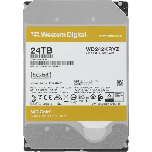 Жесткий диск WD SATA-III 24TB WD242KRYZ Server Gold 512E (7200rpm) 512Mb 3.5"
