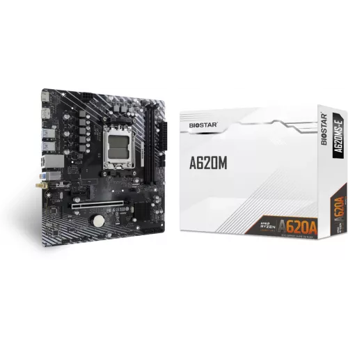 Материнская плата Biostar A620MS-E Socket AM5 AMD A620A 2xDDR5 mATX AC`97 8ch(7.1) GbLAN RAID+HDMI+DP