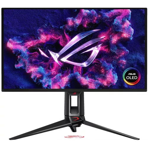 Монитор Asus 26.5" ROG Swift PG27UCDM черный QD OLED LED 16:9 HDMI полуматовая HAS Piv 1500000:1 1000cd 178гр/178гр 3840x2160 240Hz FreeSync Premium Pro DP Quad 4K (2160p) USB 7.62кг