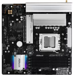 Материнская плата Asrock A620AM Pro RS WiFi Socket AM5 AMD A620A 4xDDR5 mATX AC`97 8ch(7.1) 2.5Gg RAID+HDMI+DP