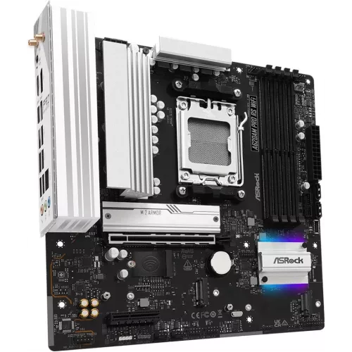 Материнская плата Asrock A620AM Pro RS WiFi Socket AM5 AMD A620A 4xDDR5 mATX AC`97 8ch(7.1) 2.5Gg RAID+HDMI+DP