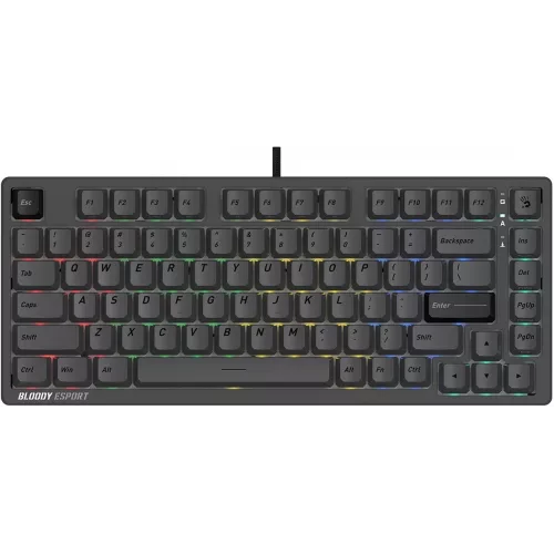 Клавиатура A4Tech Bloody MS76 темно-серый USB Multimedia for gamer LED (MS76) кабель 1.8м