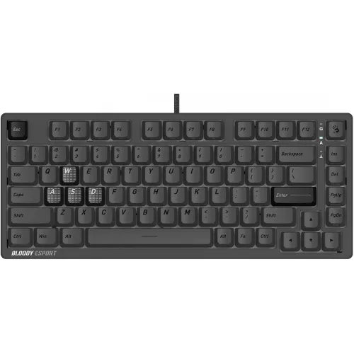 Клавиатура A4Tech Bloody MS76 темно-серый USB Multimedia for gamer LED (MS76) кабель 1.8м
