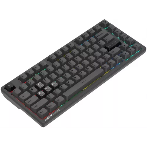 Клавиатура A4Tech Bloody MS76 темно-серый USB Multimedia for gamer LED (MS76) кабель 1.8м