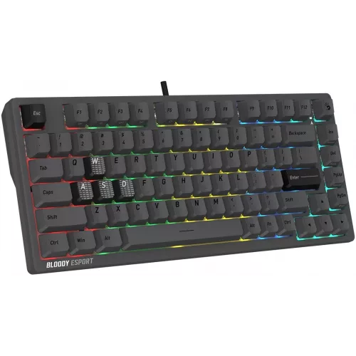 Клавиатура A4Tech Bloody MS76 темно-серый USB Multimedia for gamer LED (MS76) кабель 1.8м