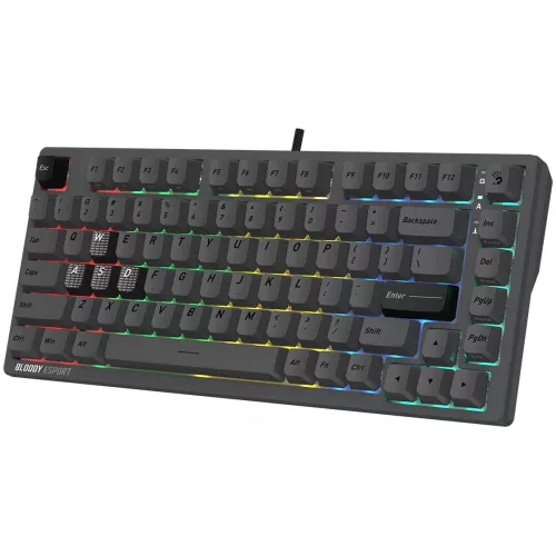 Клавиатура A4Tech Bloody MS76 темно-серый USB Multimedia for gamer LED (MS76) кабель 1.8м