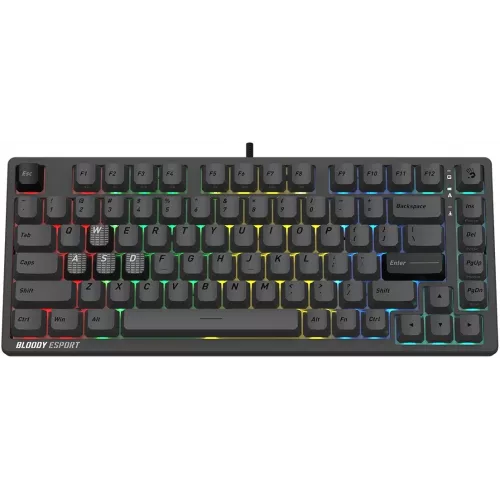 Клавиатура A4Tech Bloody MS76 темно-серый USB Multimedia for gamer LED (MS76) кабель 1.8м
