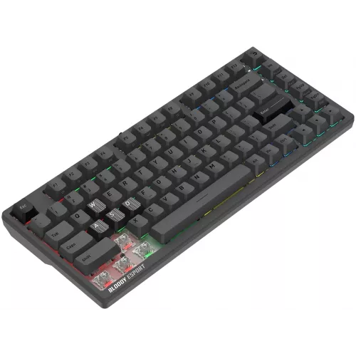 Клавиатура A4Tech Bloody MS76 темно-серый USB Multimedia for gamer LED (MS76) кабель 1.8м