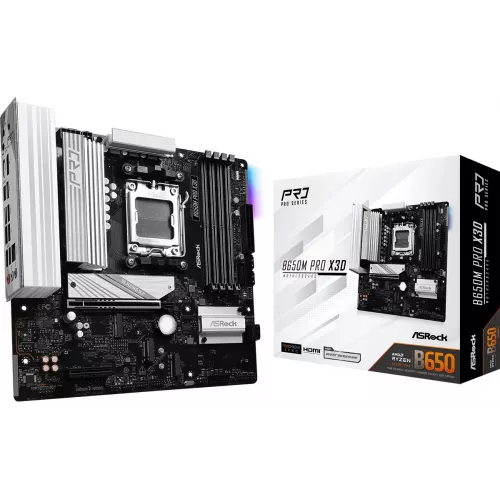 Материнская плата Asrock B650M PRO X3D Socket AM5 AMD B650 4xDDR5 mATX AC`97 8ch(7.1) 2.5Gg RAID+HDMI+DP