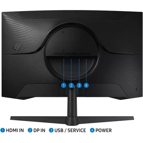 Монитор Samsung 27" Odyssey G5 S27CG552EMXUE черный VA LED 16:9 HDMI матовая 300cd 178гр/178гр 2560x1440 165Hz FreeSync DP 2K USB 4.1кг
