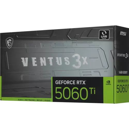 Видеокарта MSI PCI-E 5.0 RTX 5060 TI 16G VENTUS 3X NVIDIA GeForce RTX 5060TI 16Gb 128bit GDDR7 2572/28000 HDMIx1 DPx3 HDCP Ret