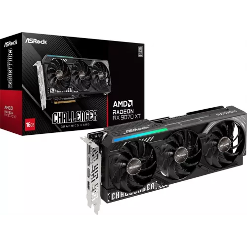 Видеокарта Asrock PCI-E 5.0 RX9070XT CL 16G AMD Radeon RX 9070XT 16Gb 256bit GDDR6 2400/20000 HDMIx1 DPx3 HDCP Ret