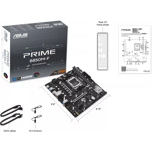 Материнская плата Asus PRIME B850M-F Socket AM5 AMD B850 2xDDR5 mATX AC`97 8ch(7.1) GbLAN RAID+VGA+HDMI