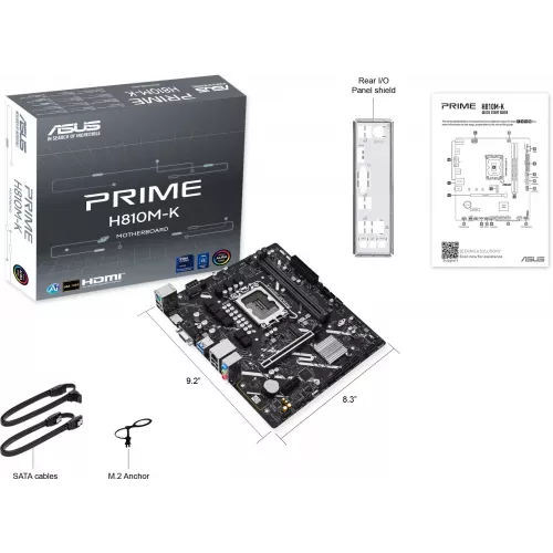 Материнская плата Asus PRIME H810M-K Soc-1851 Intel H810 2xDDR5 mATX AC`97 8ch(7.1) GbLAN RAID+VGA+HDMI