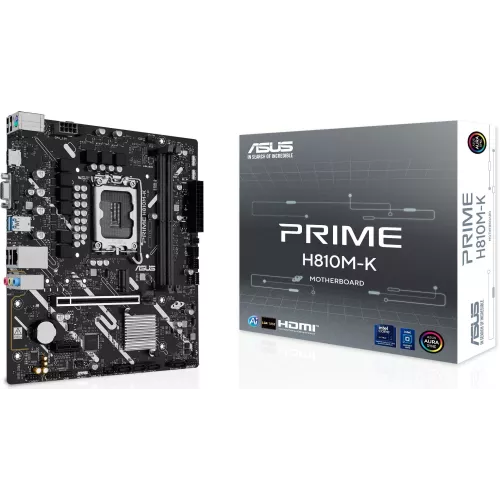 Материнская плата Asus PRIME H810M-K Soc-1851 Intel H810 2xDDR5 mATX AC`97 8ch(7.1) GbLAN RAID+VGA+HDMI