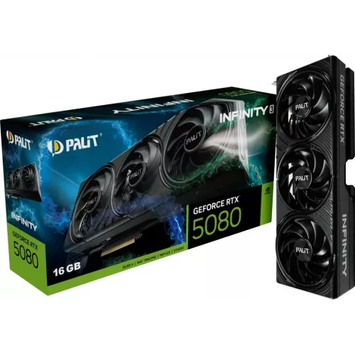 Видеокарта Palit PCI-E 5.0 PA-RTX5080 INFINITY 3 NVIDIA GeForce RTX 5080 16Gb 256bit GDDR7 2295/30000 HDMIx1 DPx3 HDCP Ret