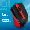 Мышь Оклик 225M черный/красный оптическая 1200dpi USB для ноутбука 3but (288237)