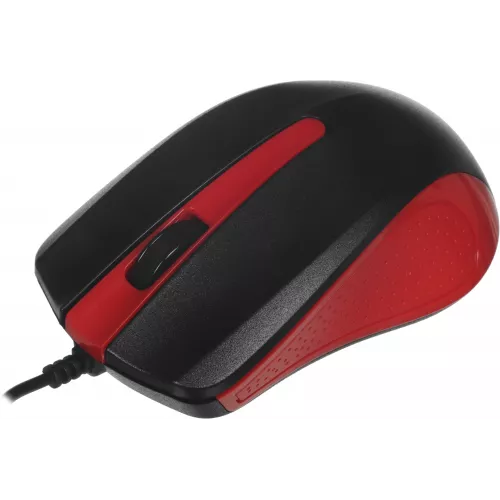Мышь Оклик 225M черный/красный оптическая 1200dpi USB для ноутбука 3but (288237)