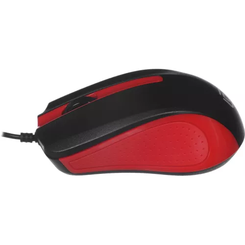 Мышь Оклик 225M черный/красный оптическая 1200dpi USB для ноутбука 3but (288237)