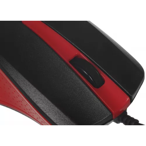 Мышь Оклик 225M черный/красный оптическая 1200dpi USB для ноутбука 3but (288237)