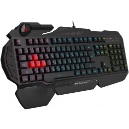 Клавиатура A4Tech B314 черный USB Multimedia for gamer LED (подставка для запястий) кабель 1.8м
