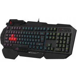 Клавиатура A4Tech B314 черный USB Multimedia for gamer LED (подставка для запястий) кабель 1.8м